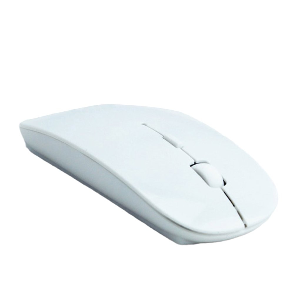 Wireless Mouse Wireless Connection 2.4GHz Candy Color Ultra Thin USB Optical Thin Slim Universal Mouse: White