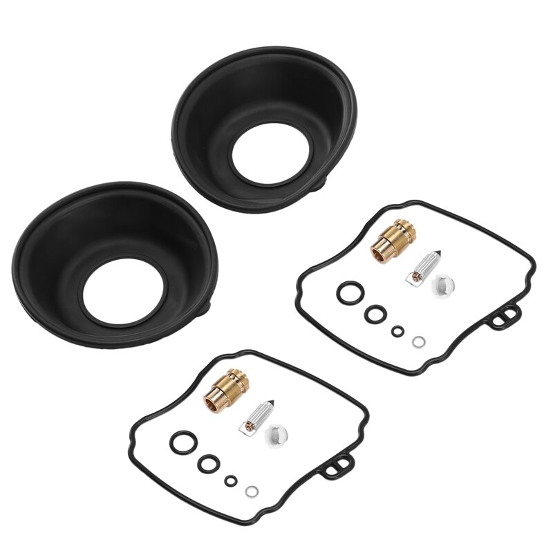 2-Pack Carburetor Rebuild Kit For Yamaha XVS650 V Star 650 – Float Plunger Diaphragm 1998-2016