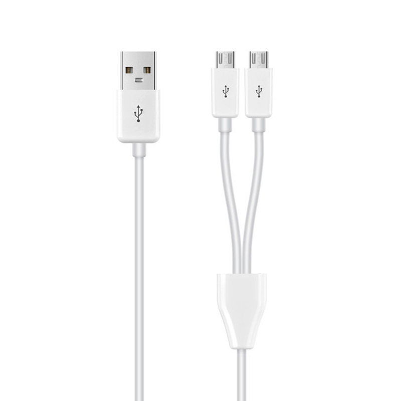 2 Port Micro USB to USB Y Splitter Charging Cable Dual Micro USB Multifuntion For Smartphone Tablet 0.2M 1M 2M 3M: WHITE / 0.75m