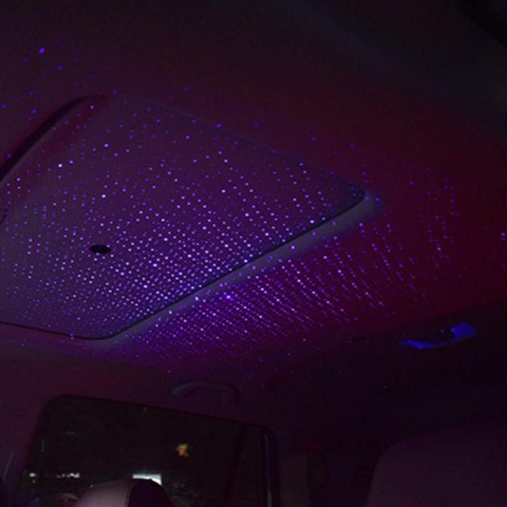 Mini Car Led Roof Star Night Light Projector Star Dome With Usb Decorative Lamp 360 Degree Rotation Flexible Adjustment: Sky Blue