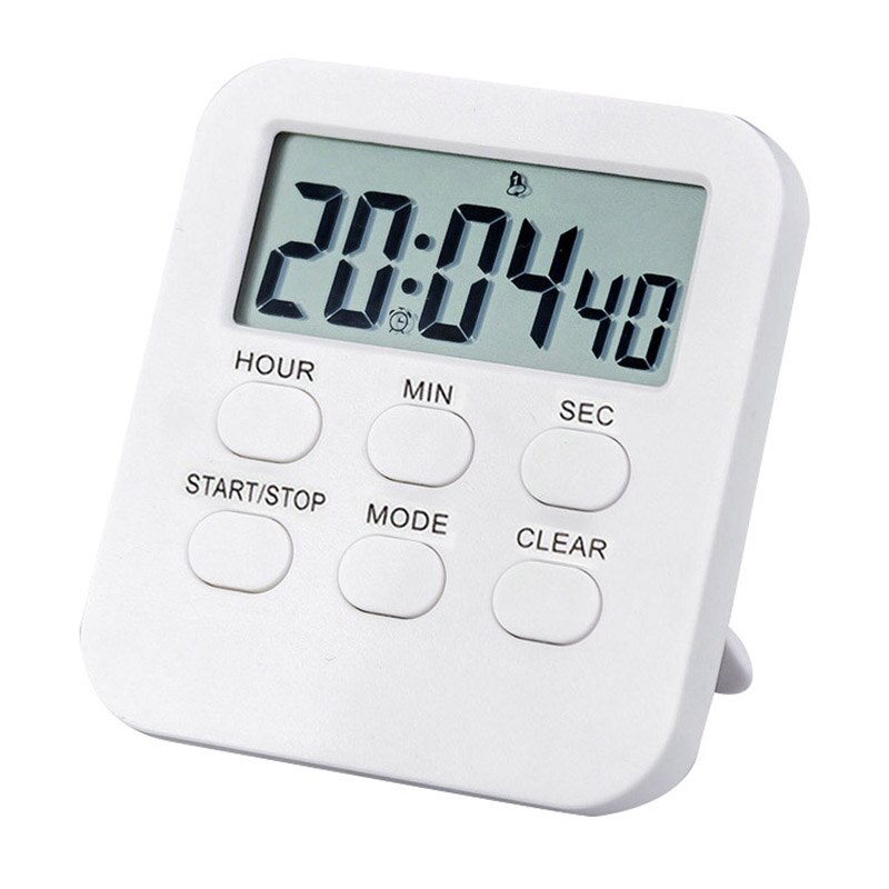 1Pcs Multifunction 24 Hour Timer Countdown Reminder White LCD Digital with Strong Alarm Small Clock Plastic Kitchen Electronic: Default Title