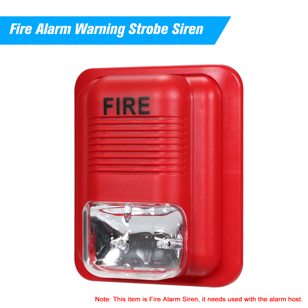 Fire Alarm Warning Strobe Siren Horn Sound & Strobe Alert Security System for Home Office Hotel Restaurant