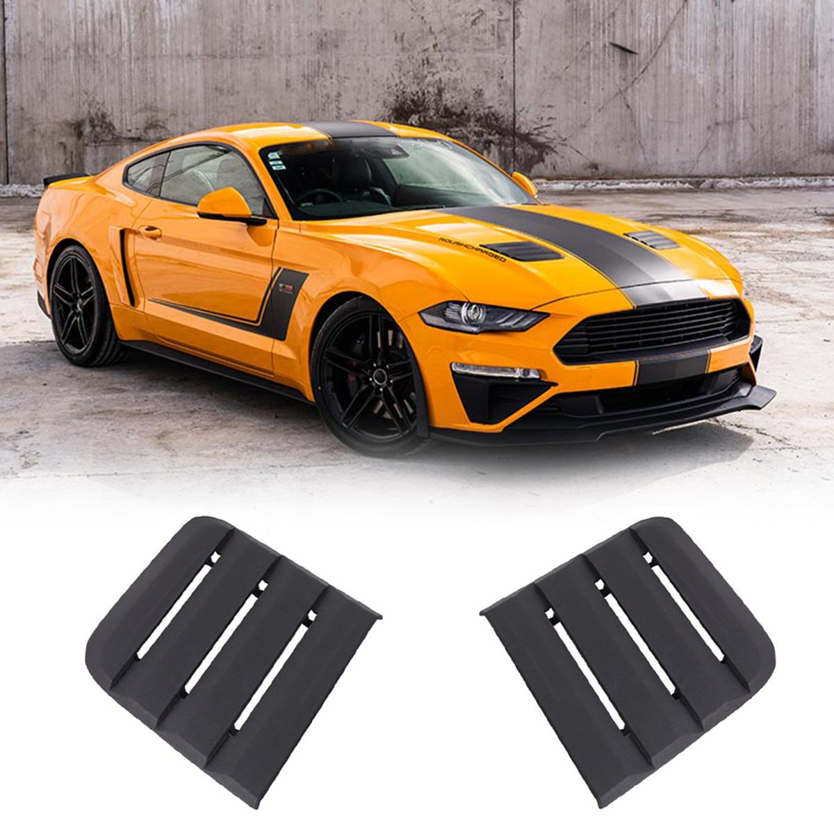 3D Air-Intake Trim Panel Decorative Plates+ Front Bumper Vent Winglets Fog Light Canard+ Hood Vent Kits For Ford-Mustang -19: Hood Vent Kits
