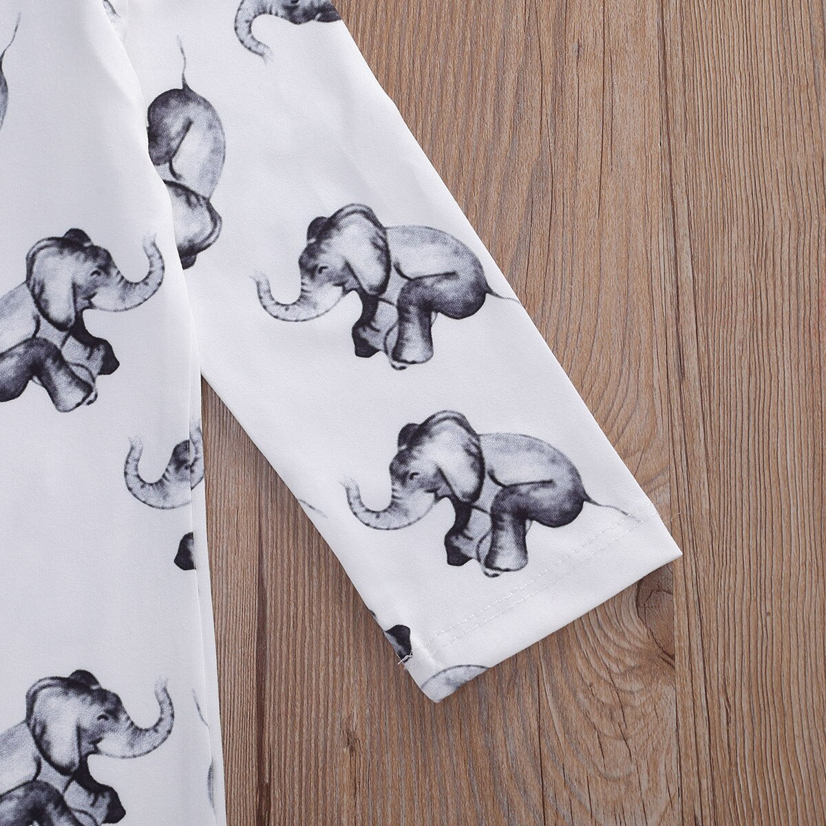 Baby pige nattøj dejlige elefant print natkjole med pandebånd sæt kommer hjem tøj