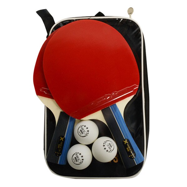 Raquette De Ping-pong Professionnelle Pour Débutants Et Ados - Double Face Rouge/noir - Bois 7 Plis - Poignée Courte Ou Longue