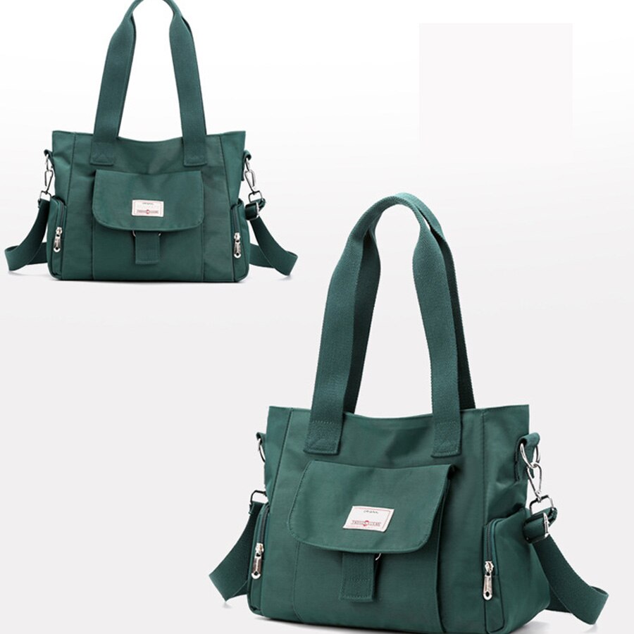 Multi-Gelaagde Lichtgewicht Single-Schouder Messenger Bag Oxford Doek Grote Capaciteit Vrouwen HandbagB618: green