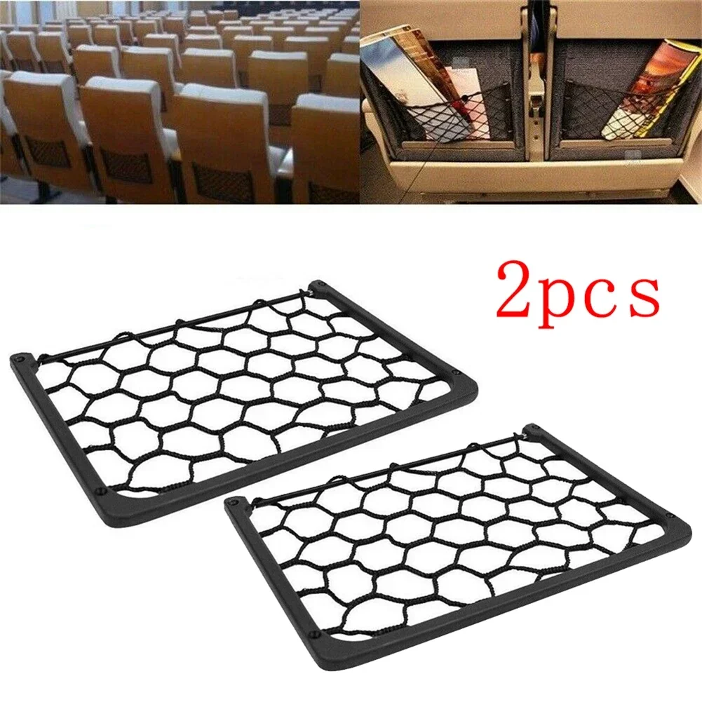 2 Stuks 320*210 Mm Universele Elastische Netto Opbergtas Zwart Grote Zakken Netten Lichtgewicht Mesh Zakken Voor auto Caravan Rv Boot