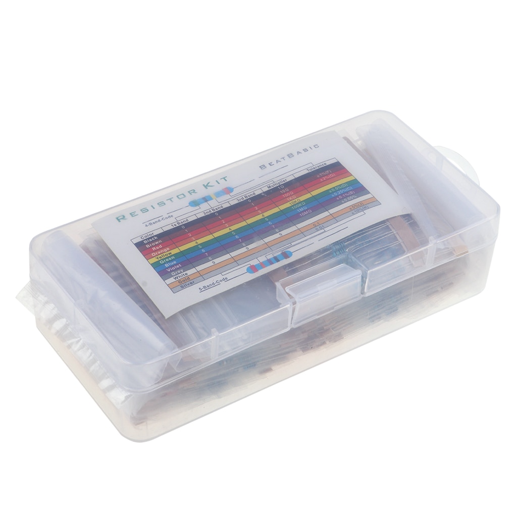 38 Values 1% Tolerance Resistor Kit Assortment 0 Ohm-1M Ohm (Pack of 1140)