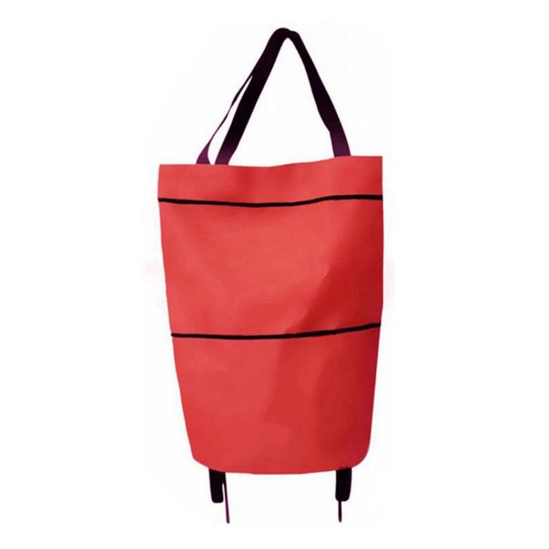 Portable Foldable Shopping Trolley Bag Cart Waterproof Oxford Tote Basket Reusable Grocery Rolling Wheels Shopping