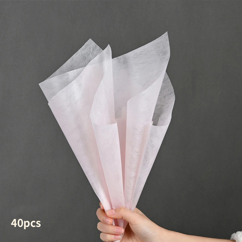 40 stks Melk Katoen Tissuepapier Bloemist Bloem Inpakpapier DIY Handgemaakte Boeket Ambachten Verpakking Bruiloft Feestartikelen: Donker Kaki