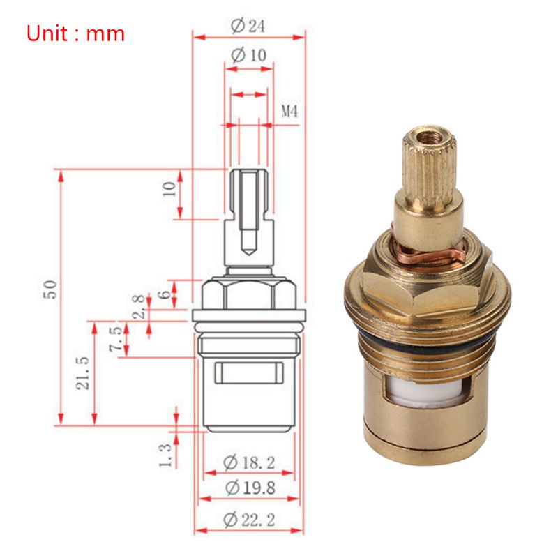Brass Ceramic Tap Valve Faucet Cartridge Bathroom Cold Water Mixer Valve Water Temperature Ajustment Kit