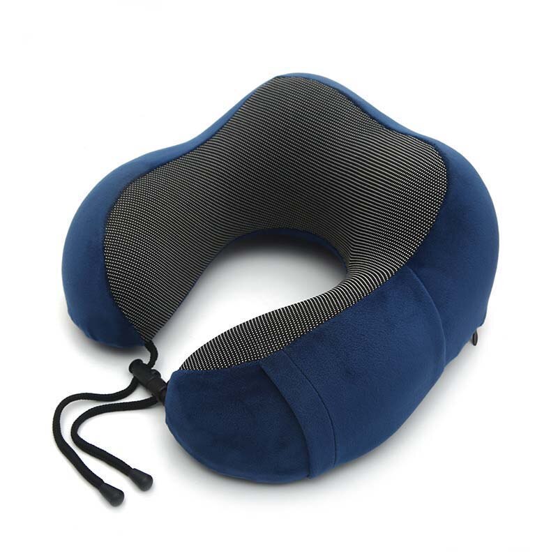 U Shaped Memory Foam Space Travel Neck Pillows Soft Slow Rebound Pillow Solid Neck Cervical Healthcare Bedding Wedge Pillow: navy