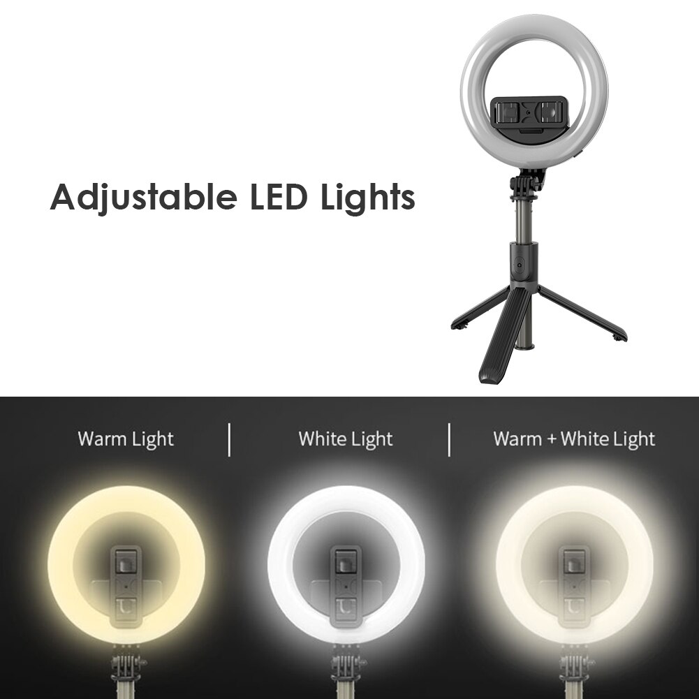 Portable 5 inch LED Selfie Ring Light Phone Photography Video Lamp with Bluetooth Shutter Remote for Live Meeting Live Class