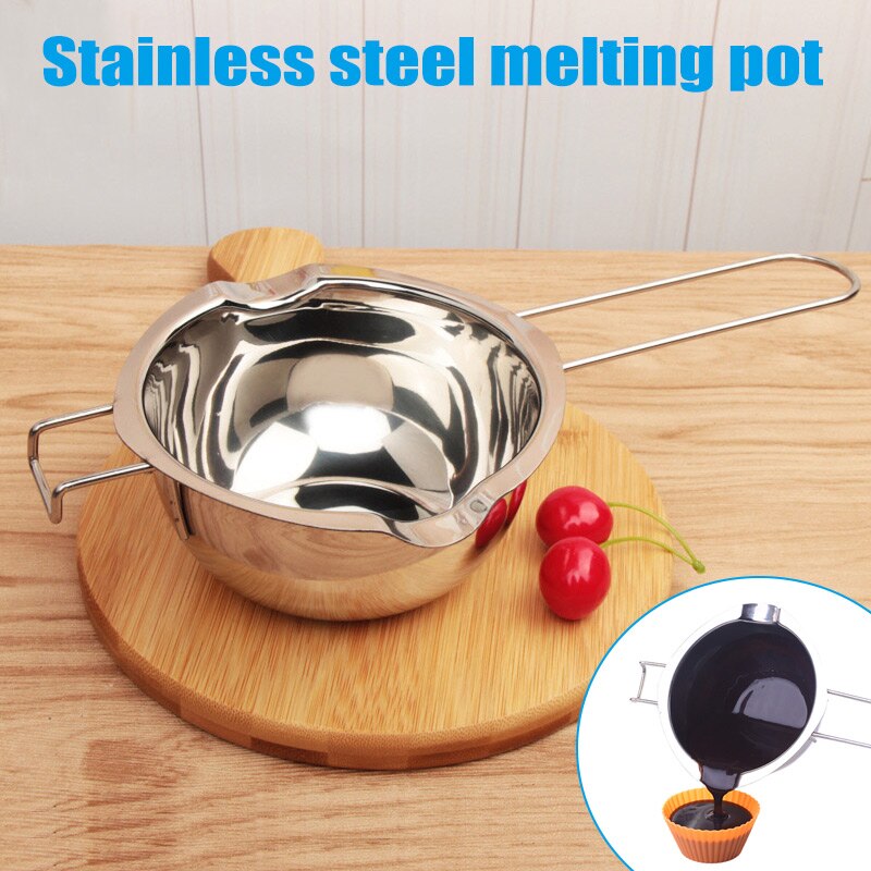 1pc Hook Stainless Steel Bowl Butter Chocolate Melting Pot Heating Spoon Pan JS23