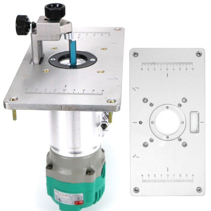 1 Set Router Table Insert Plate 700C Aluminum Router Table Insert Plate + 4 Rings Screws For Woodworking Benches