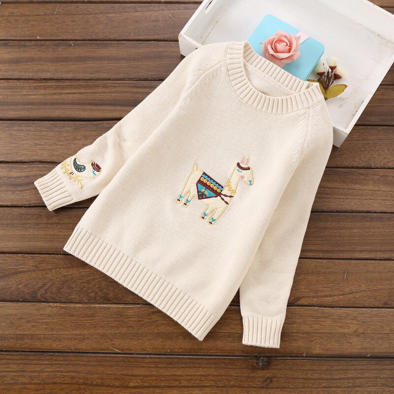 Tjejtröjor 2-6 år tjejkläder barntröjor  #8079: Beige / 4