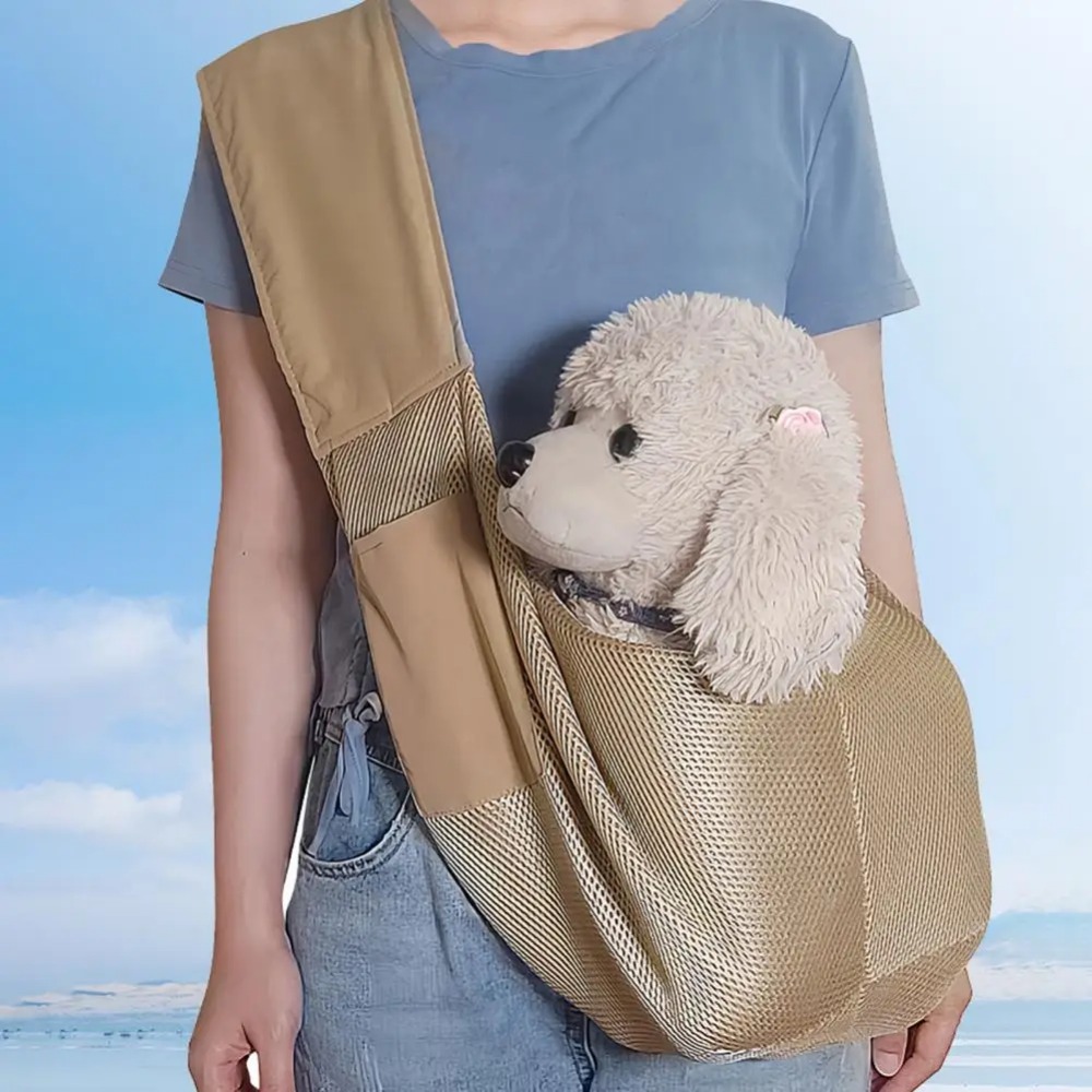 Hondendraagdoek Ergonomische handvrije draagdoek voor kleine honden en katten Ademend gaas met opbergvak Premium huisdierdraagtas