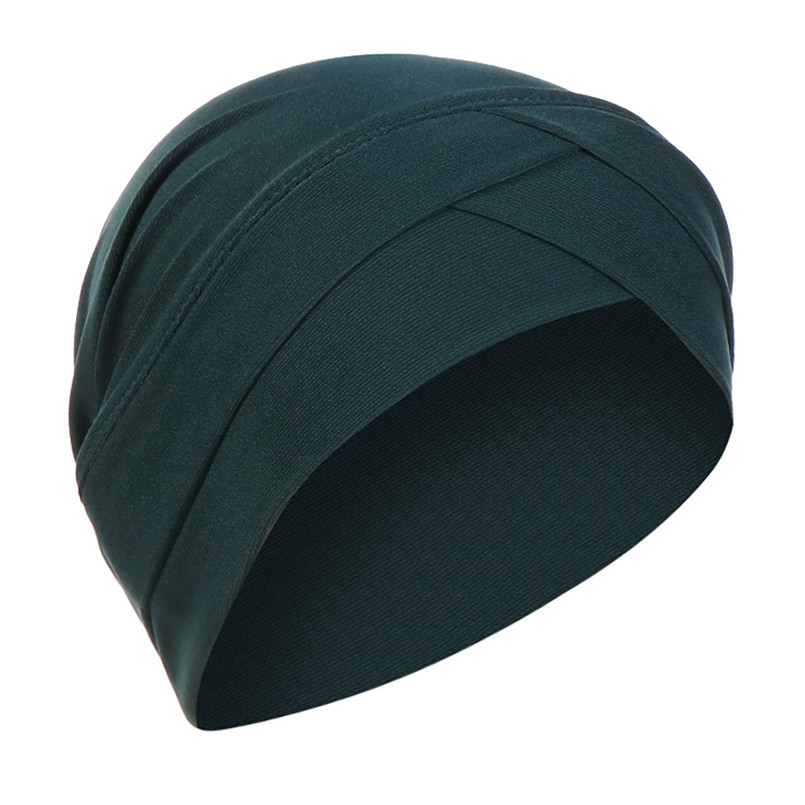 Mode Vrouwen Zomer Effen India Hoed Moslim Ruche Kanker Chemo Casual Beanie Tulband Wrap Sjaal Cap Elegante Caps Hoeden #4R22: Groen