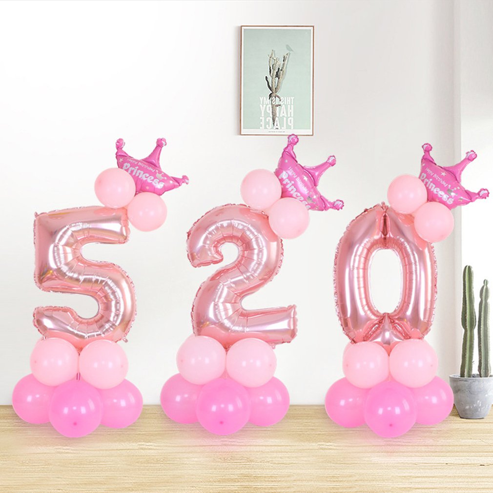 32 " folie ballonnenset met grote cijfers voor een vrolijk verjaardagsfeest, bruiloft of valentijnsdag.