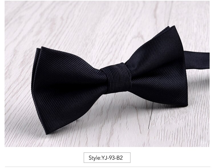 Herre sløyfe sommerfuglknute mann tilbehør luksuriøse sløyfer for menn svart halsbånd formell kommersiell dress bryllupsslips: Svart