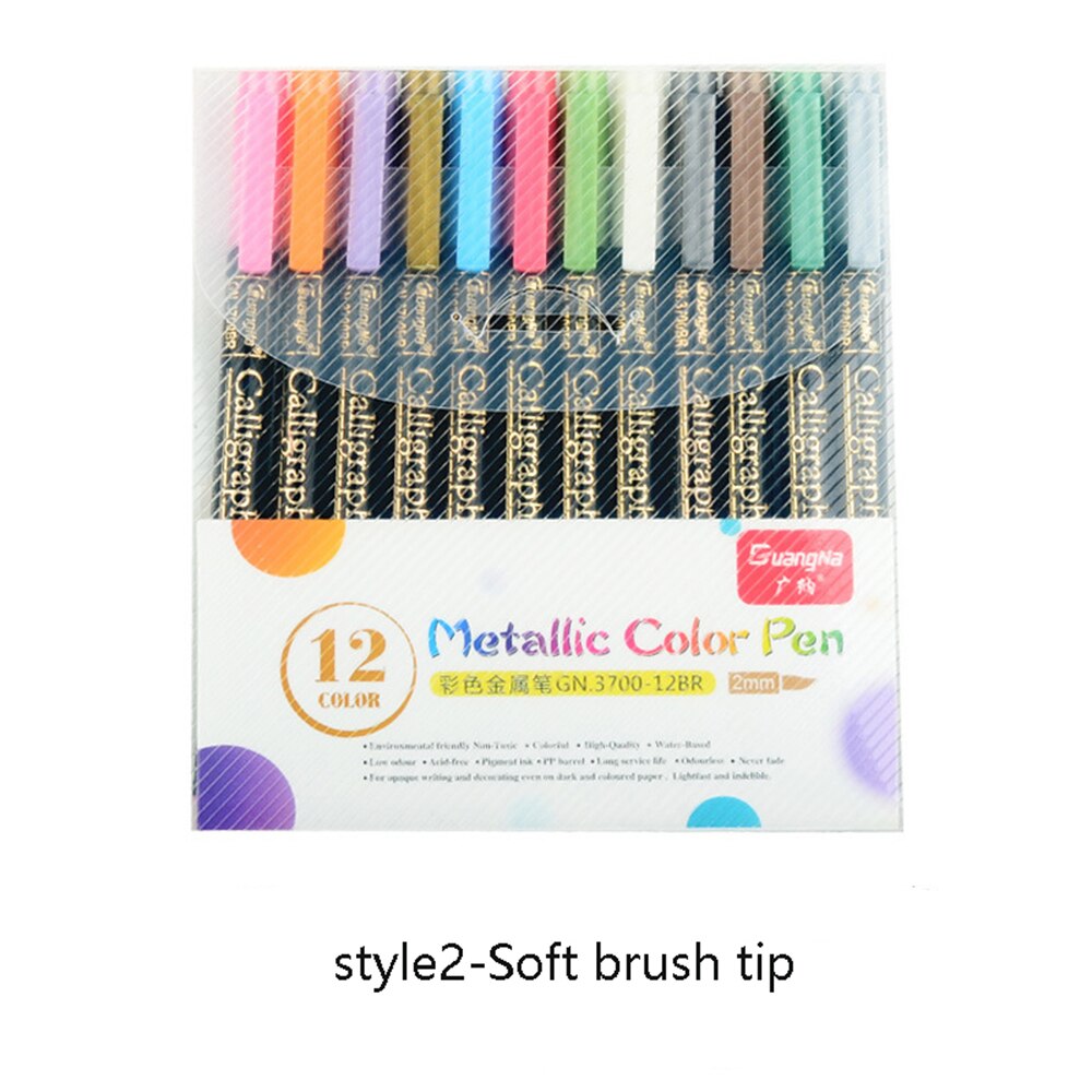 12 Colors Metallic Markers Paints Pens Art Permane... – Vicedeal