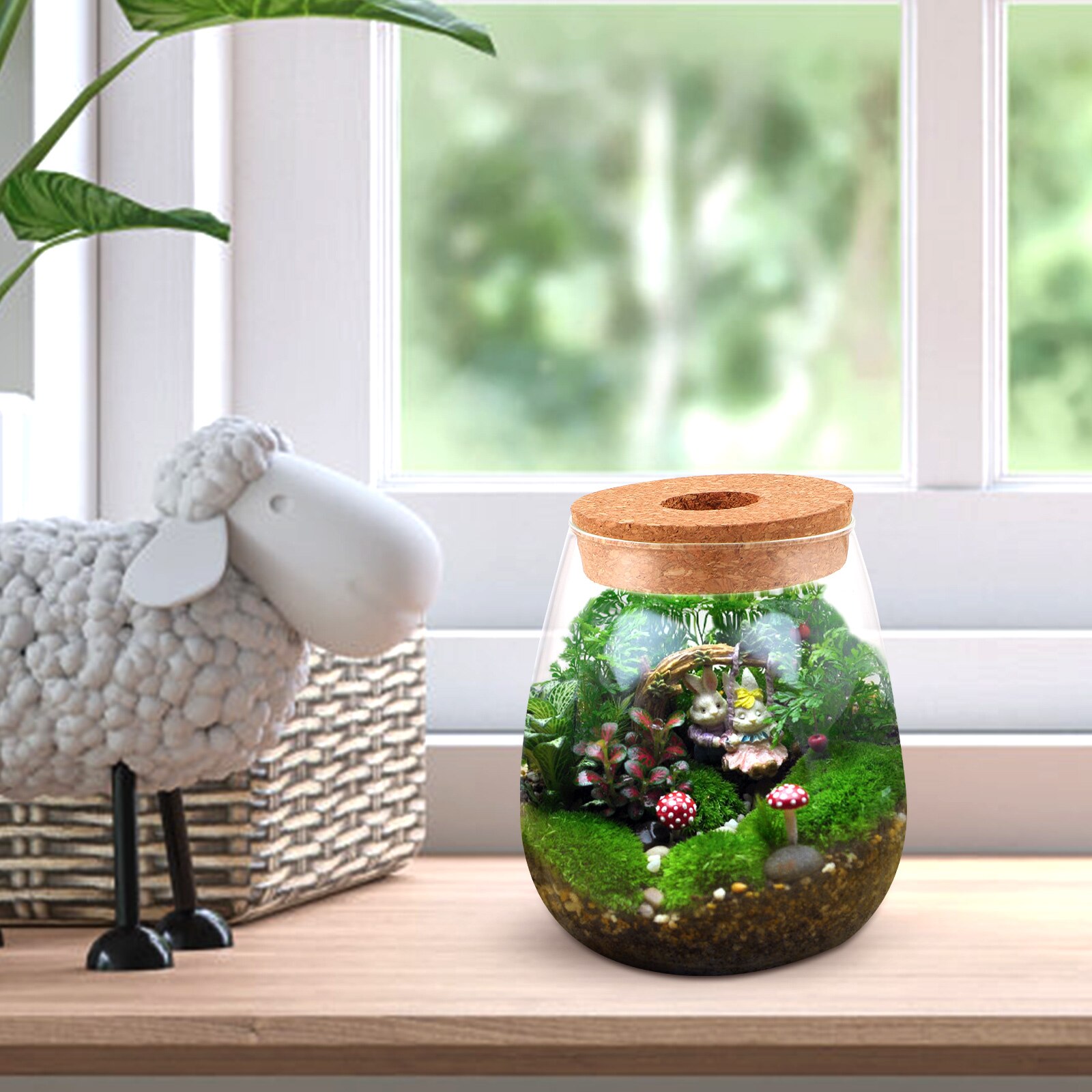Glass Plant Terrarium Micro Landscape Bottle Desktop Hydroponic Planter for Home