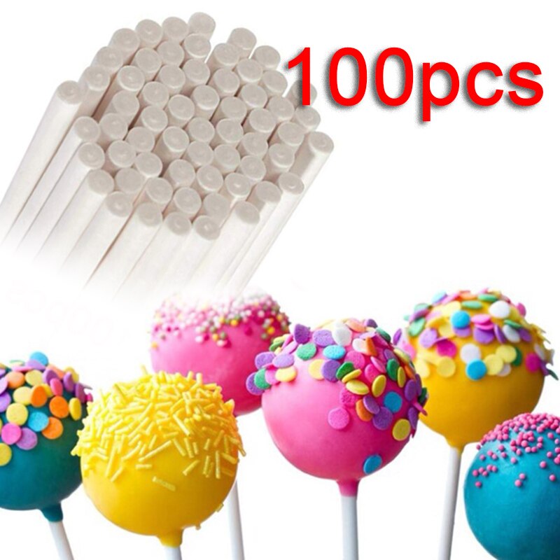 100Pcs Lollipop Cake Paper Stick Pops Solid Core White Paper Lollipop Sticks For Chocolate Sugar Candy Lolly Pop Sucker sticks