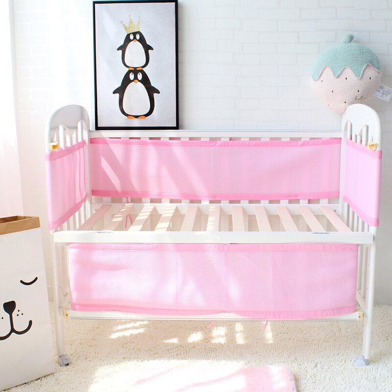 Cama de bebê Crib Bumpers Bumper Malha Respirável 3 Camada Forro de Berço Do Bebê Da Cama de Bebê Cama Berço Em Torno de Protetor de Azul e rosa Cor