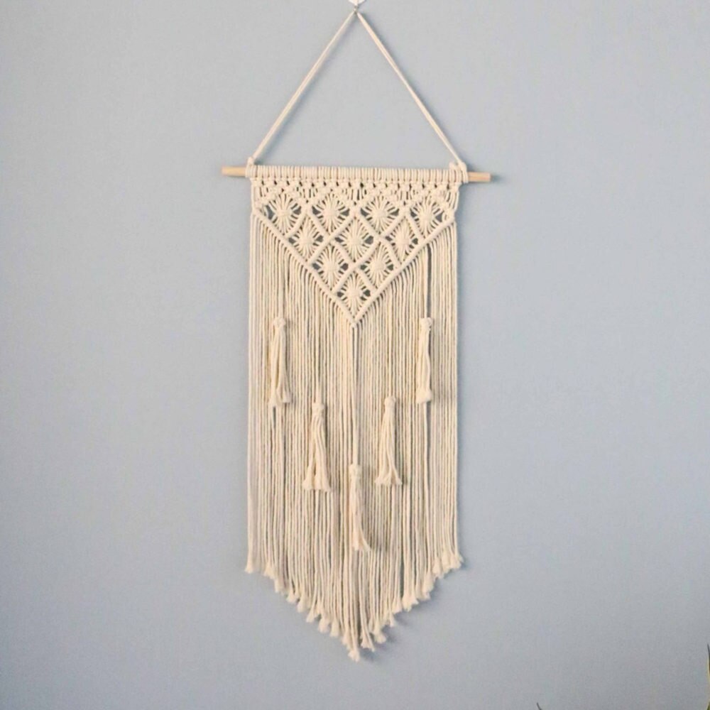 Boho Room Macrame Wall Decor Handmade Woven Wall Tapestry For Bedroom Living Room Decoration Bohemian Geometric Art Decor: wall decor