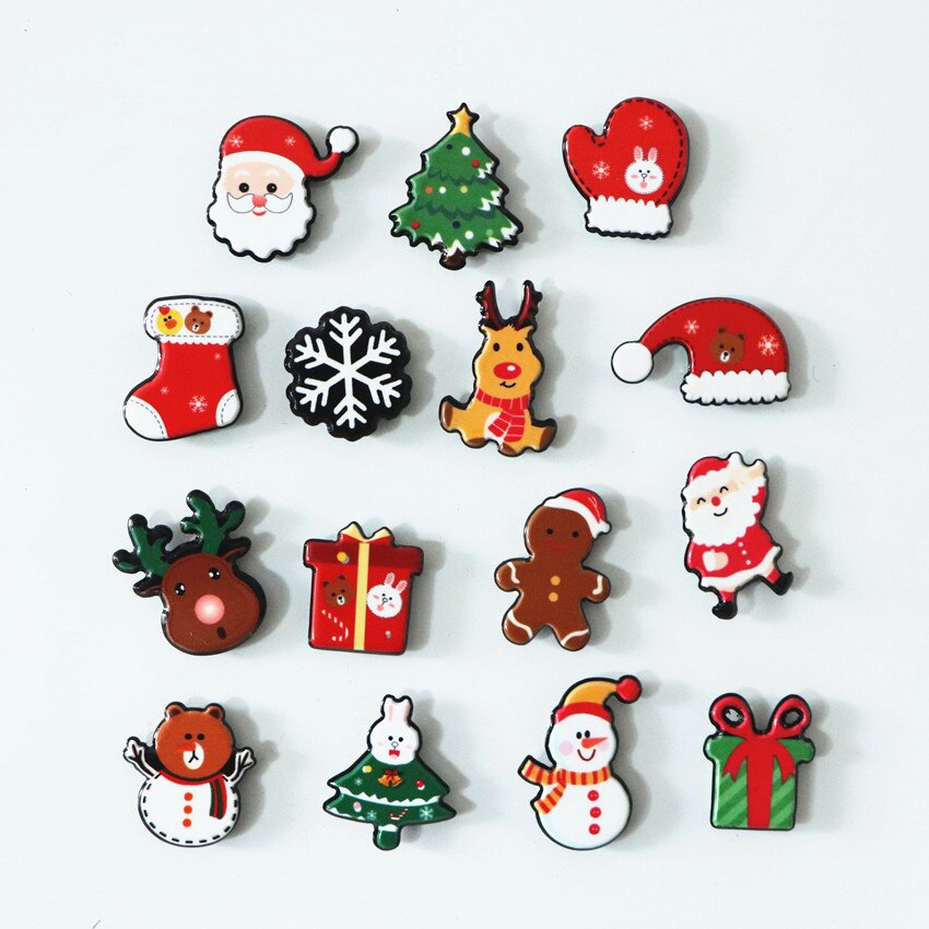 (15 stks/partij) leuke Kerst Stijl koelkast magneten Leuke bericht magnetische sticker X-Max Decoratie Kinderen