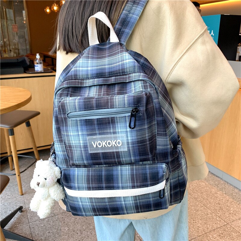 Canvas Backpack - Preppy Style - School Book Laptop Bag for Teenager Students - Under 20L
