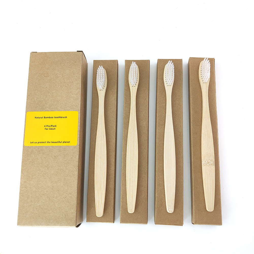Natural Organic Eco-Friendly Wood Ergonomic Soft Bamboo Toothbrush BPA Free Bristles: 1198-K-1