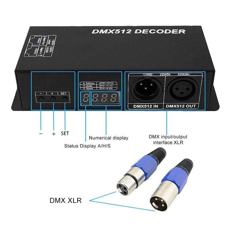 -High Power Dmx LED Controller LED DMX 512 Decoder Dimmer Driver DC12V-24V For LED Rgb Strip Or Lights (3 Channel)