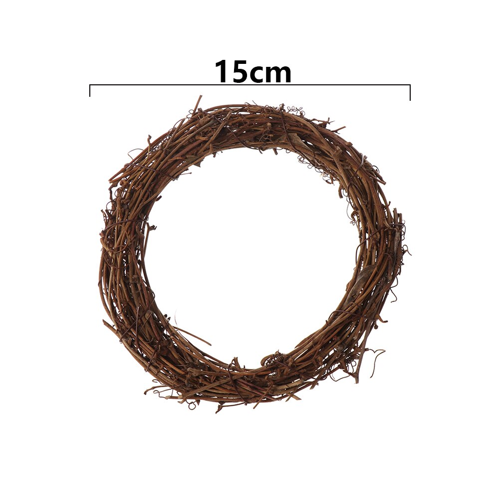 Fest julekrans naturlig rattan krans base dør dekoration halvmåne form rattan krans bondegård dekoration: 15cm runde
