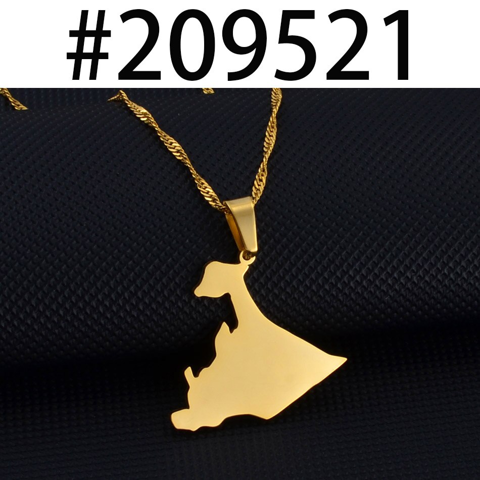 Anniyo Ethiopia Ogaden Region Pendant Neckalces for Women Men Jewelry #209521: Gold Color / 45cm or 17.7 inch