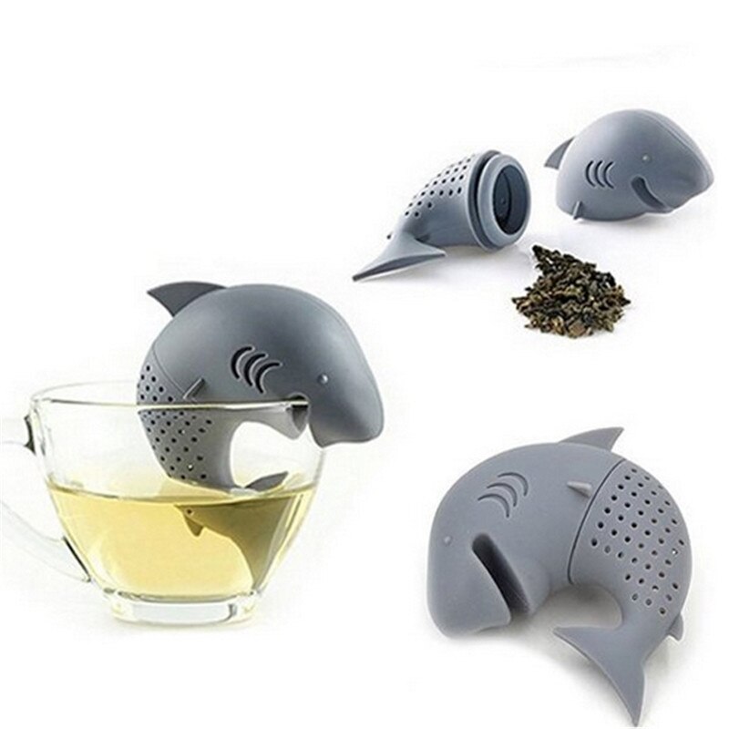 Mini Tea Strainers Silicone Shark tea infuser Leaf Strainer Herbal Spice Filter Tea Brewing Tools Teapot Teabags Drinkware