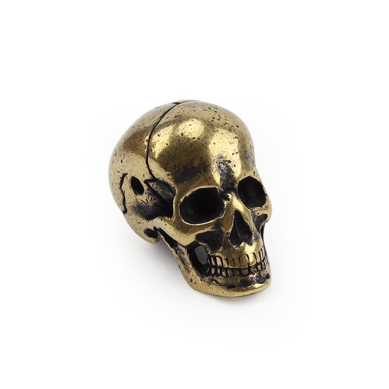 Messing skull kniv perler paraply tau perle utendørs vintage skull paracord perler: Gul