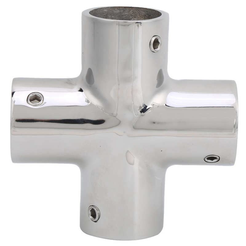 Durable MJS015 Stainless Steel Butt Welding Cross 4 Ways Splitter Pipe Fittings Boat Accessory For Rowing Boats Accessory: 25MM