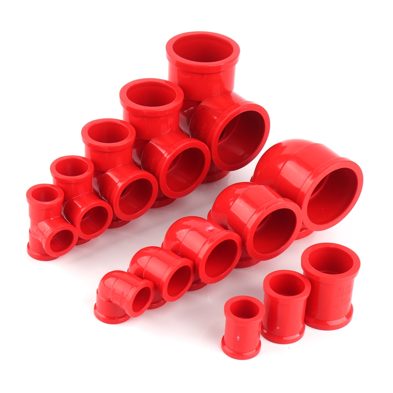 50cm Long Outer Dia 20~50mm Home Garden Irrigation System UPVC Tube Aquarium Tank Fittings Water Supply Connectors Red PVC Pipes