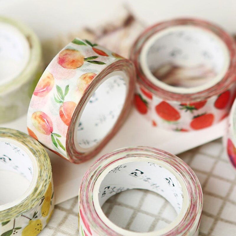 1Pcs 1.5cm * 7m Cute Fruit Masking Tape DIY Decorative Tape Deco Maskingpaper Tapes