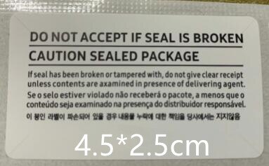 100 pçs/lote 5.2X3.0 3.5X4.7 CM Etiqueta Selo Adesivo Para Sam LG Telefone S20 S21 S22 Nota 20 tira da selagem da caixa do Pacote Navio Livre: Sam Model 3 White