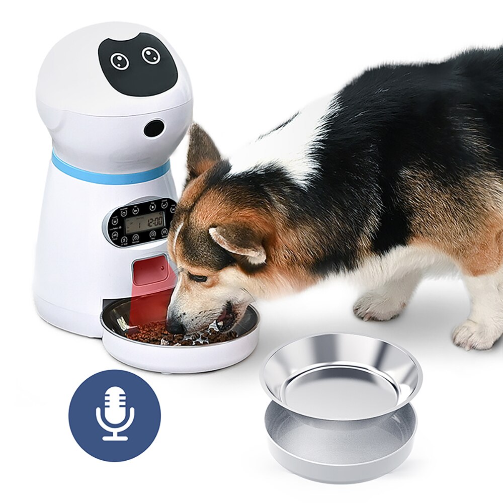 Uppdatera 3.5l husdjursmatare smart automatisk husdjursmatare medelstora små hundar kattmat avtagbar röstinspelare och timer