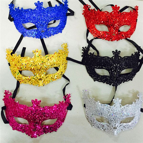 Prinsessa venedig mask julfest boll mask för kvinnor halloween maskerad prestanda räv paljett spets mask