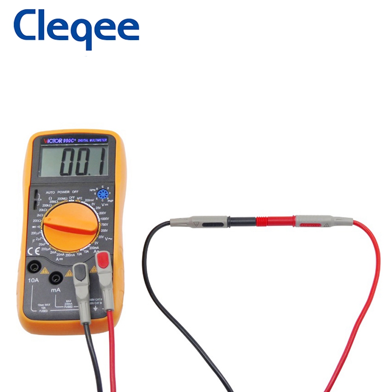 Cleqee P1032 Multimeter Test Kabel Spuitgiet 4Mm Banaanstekker Test Lijn Rechte Gebogen Test Kabel