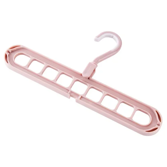 Clothes Hanger Storage Rack Holder, Non - Slip Plastic, 2pcs, Clothing Space Saving, Hanging Hooks for Wardrobe Closet Organizer: Rosa