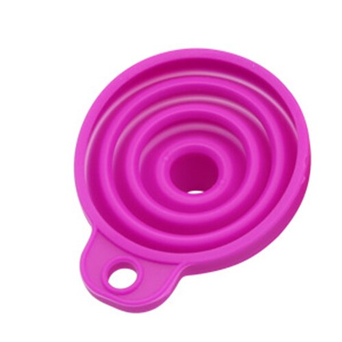 1pcs Mini Foldable Funnel Silicone Collapsible Funnel Folding Portable Funnels Be Hung Household Liquid Dispensing Kitchen Tools: Purple