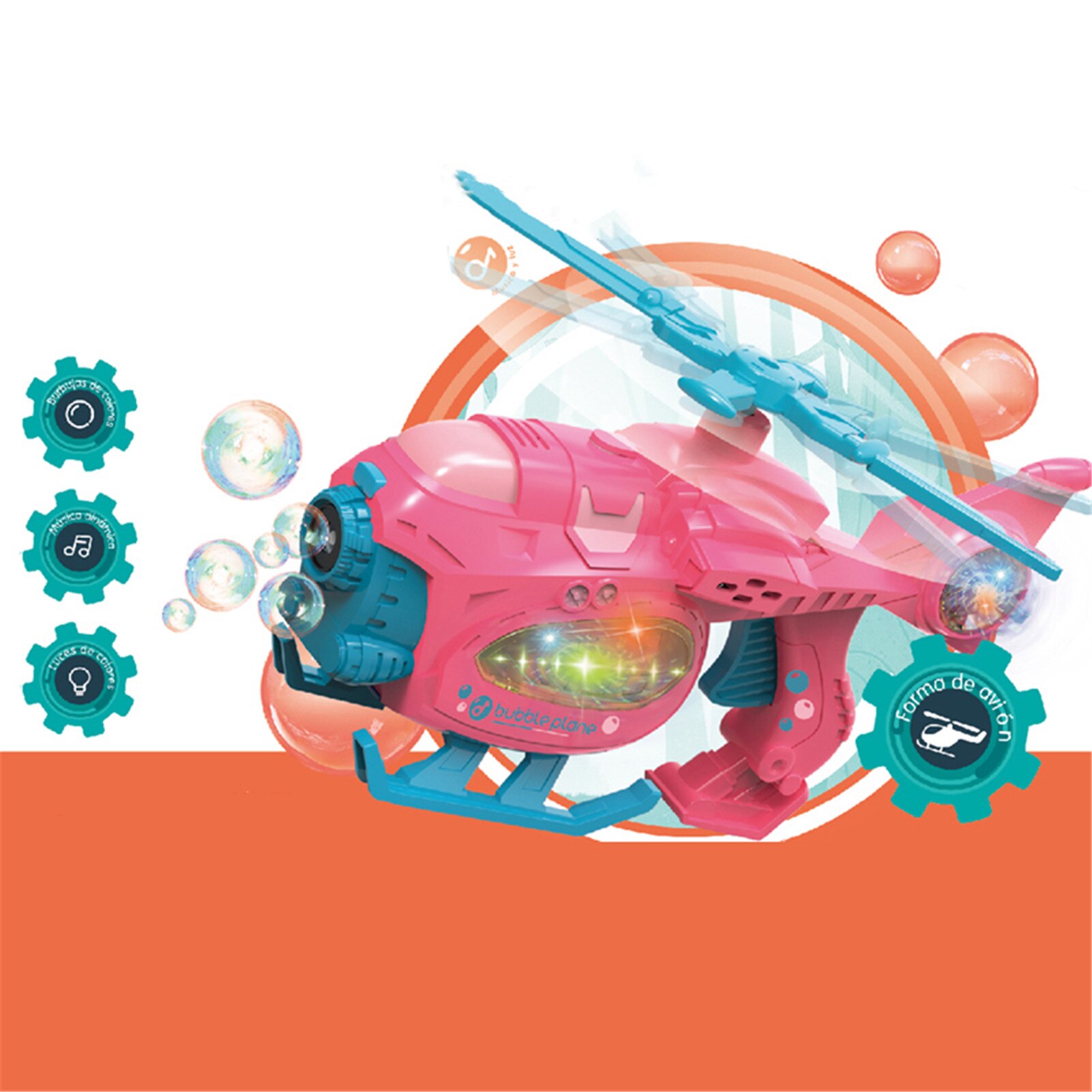 Outdoor Leuke Bubble Machine Beweegbare Bubbles Helicopter Kinderen Speelgoed Met Muziek Light Grote Voor Kinderen Meisjes Jongens