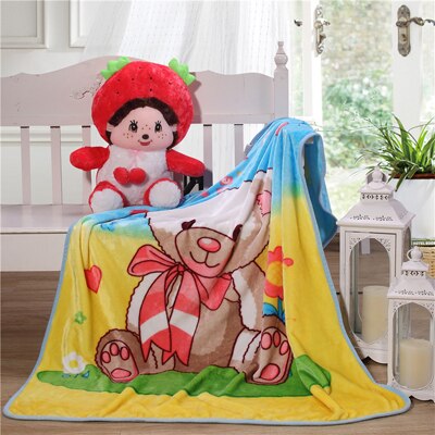 Brand bebe amningsfilt lakan flanell slängfilt korall fleece filt linda bäddlakan 100 x 140cm: Björn