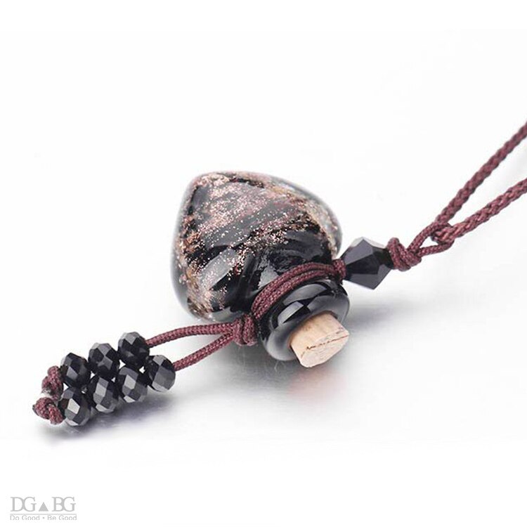 Soul Hanger Essentiële Olie Diffuser Fles Mini Urn Hartvormige Ketting Huisdier Crematie Asgrauw Aandenken Hond Kat Gedenkteken: Black