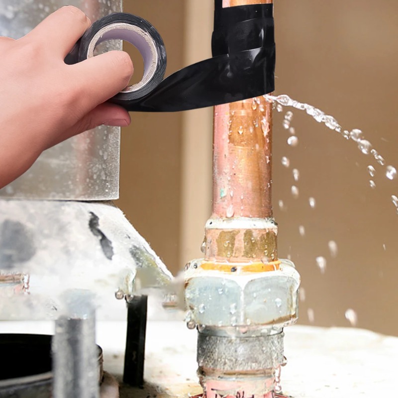 Superstarkes, wasserdichtes Stoppband, wasserdichtes Reparaturflicken für Wasserleitungen aus Silikon, hochtemperaturbeständiges Isolierband